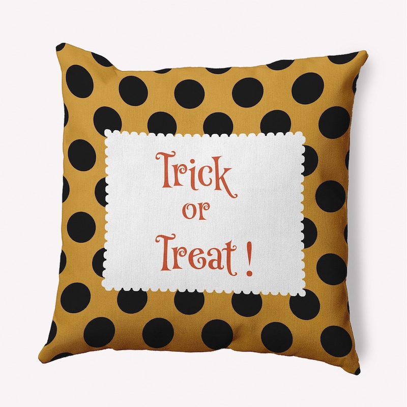 Halloween Trick or Treat Dots Accent Pillow - Golden Mustard - 20" x 20"