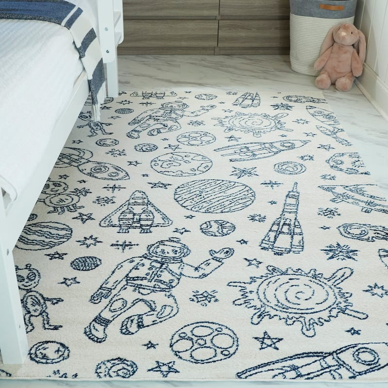 Taylor & Olive Space Rockets Kids Area Rug