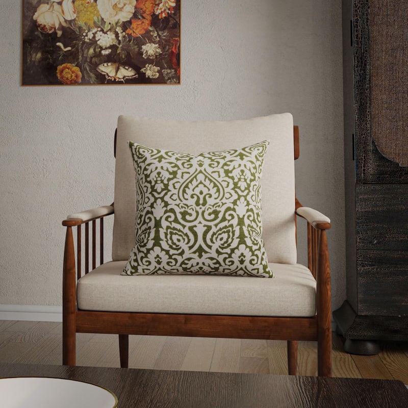 Rizzy Home Cotton Damask Throw Pillow