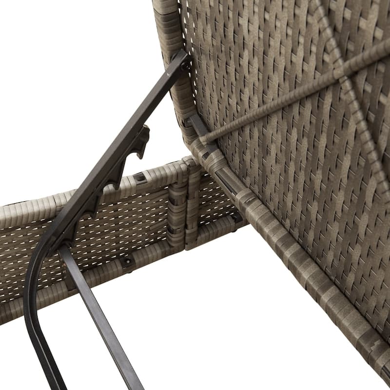 vidaXL Double Sun Lounger with Cushions Poly Rattan - 43.3" x 78.7" x 29.5"