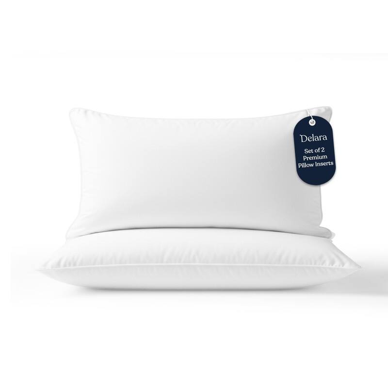 Delara Throw Pillow Inserts Organic Cotton, Down Alternative Fill, Set of 2