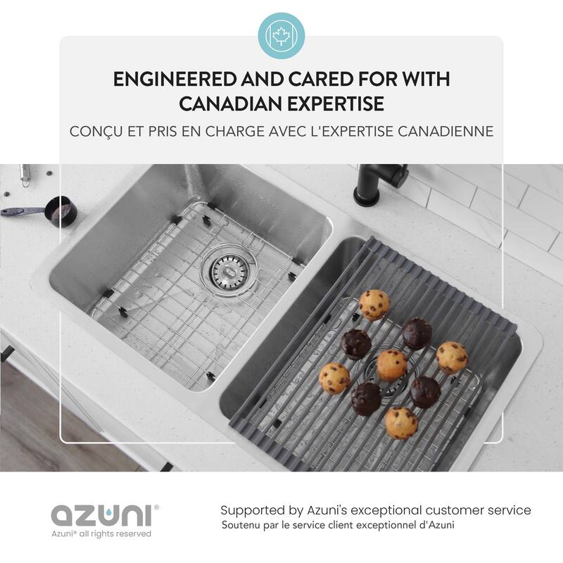 Maxi Dual Mount 32" Double-Bowl Stainless Steel Kitchen Sink C233 - 32" x 18" x 9"