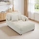 preview thumbnail 3 of 18, 41" W Plush Corduroy Chaise Lounge with Pillows Right Facing - White-Chaise&2 Pillows