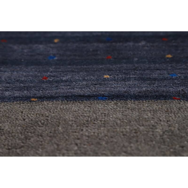 Hand Knotted Oriental 100% Wool Carpet Tribal Tribal Greys & Charcoal Gabbeh Area Rug - 8' 1'' X 5' 6''