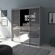preview thumbnail 10 of 9, Aria Modern 3-door Wardrobe Armoire with Mirror