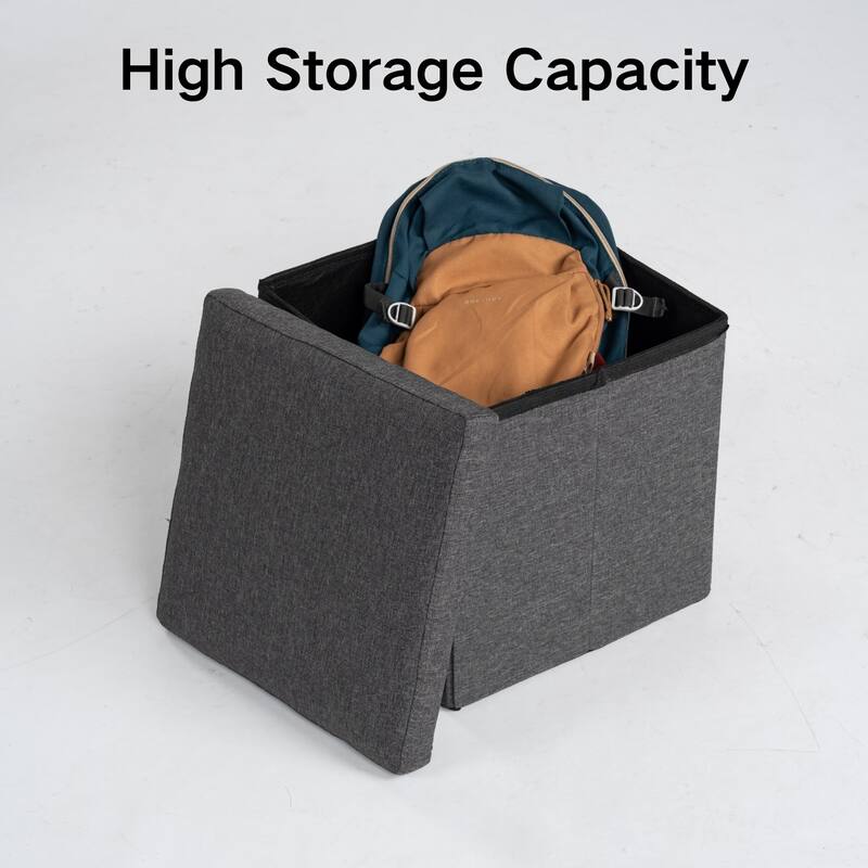 HomyLin Storage Ottoman Fabric Upholstered Tufted Foot Stool