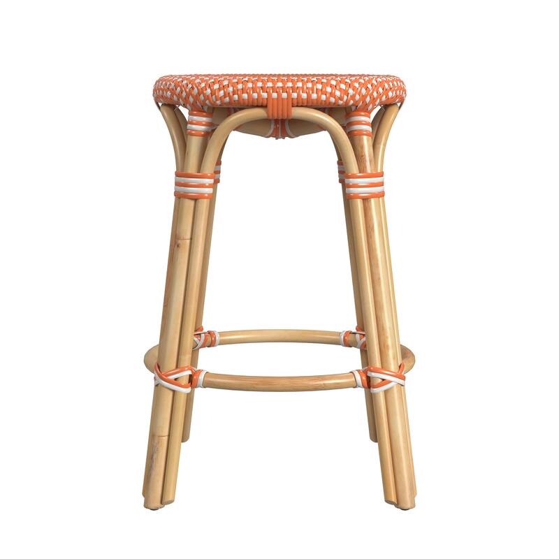 Tobias 24" Rattan Round Counter Stool