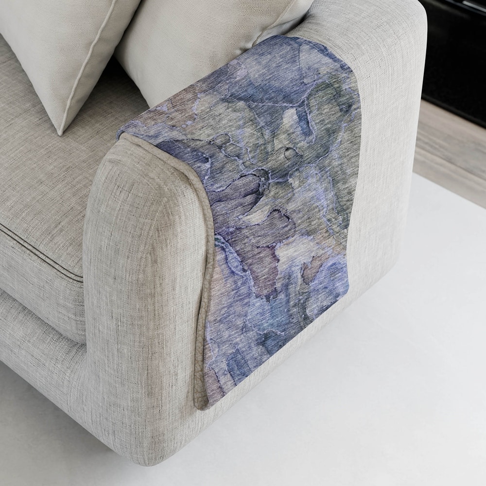 Premium Machine Washable Abstract Contemporary Sherpa Throw Blanket