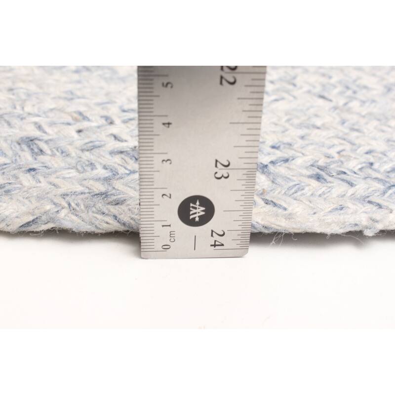 ECARPETGALLERY Braid weave Sienna Light Grey Wool Rug - 3'4 x 3'4