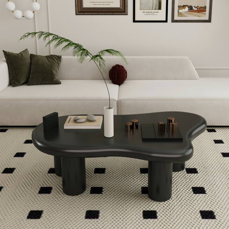Cloud Shaped Coffee Table - Matte Black-39.37(L) * 27.56(W) * 13.78(H) in