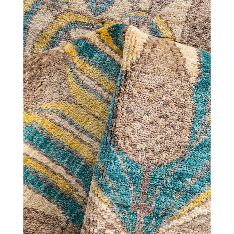 Arts & Crafts One-of-a-Kind Hand-Knotted Runner Rug - Ivory, 2' 6" x 9' 3" - 2' 6" x 9' 3"