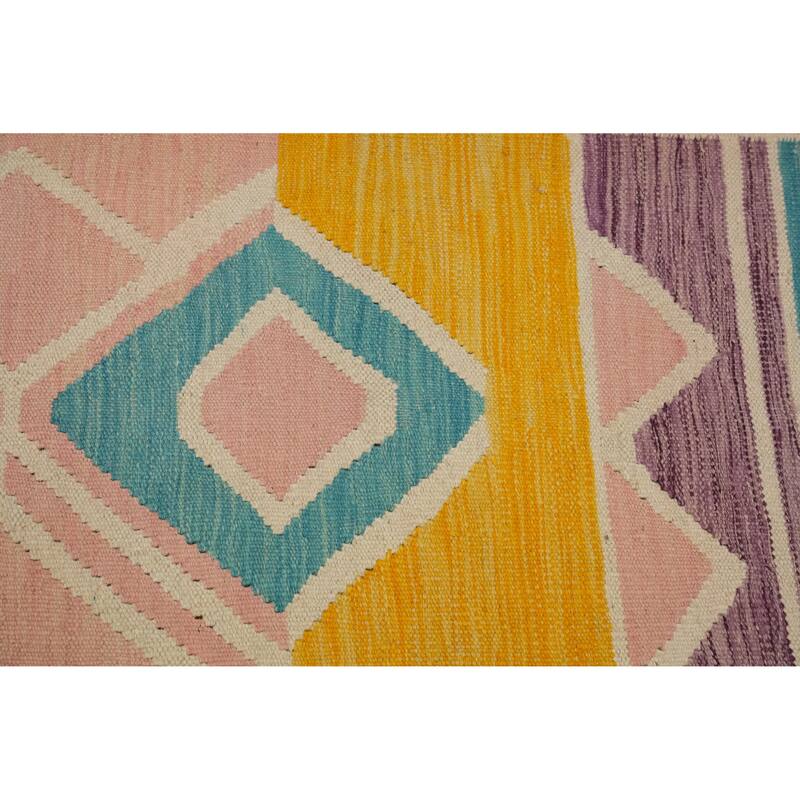 Hand Woven Oriental 100% Wool Carpet Southwestern Tribal Multi-Colored Kilim Area Rug - 10' 0'' X 8' 5''
