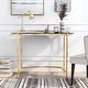 preview thumbnail 1 of 6, Furniture of America Allade Modern Gold 44-inch Glass Computer Desk