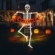 preview thumbnail 2 of 15, Glitzhome 7ft Pre-lit Halloween 2D Skeleton Outdoor Decor with 220 warm White LED Lights