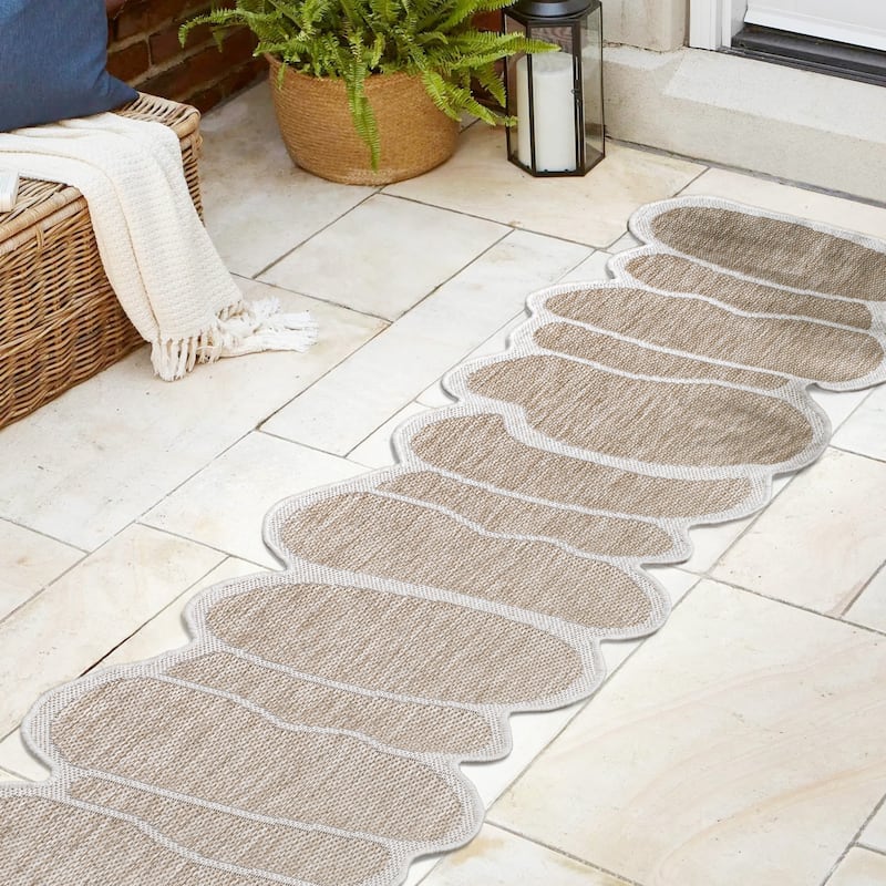 JONATHAN Y Jasper Modern Rustic Abstract Indoor/Outdoor Shaped Area Rug