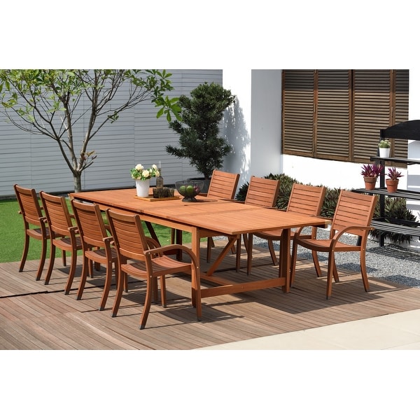 9 piece extendable outdoor dining sales set