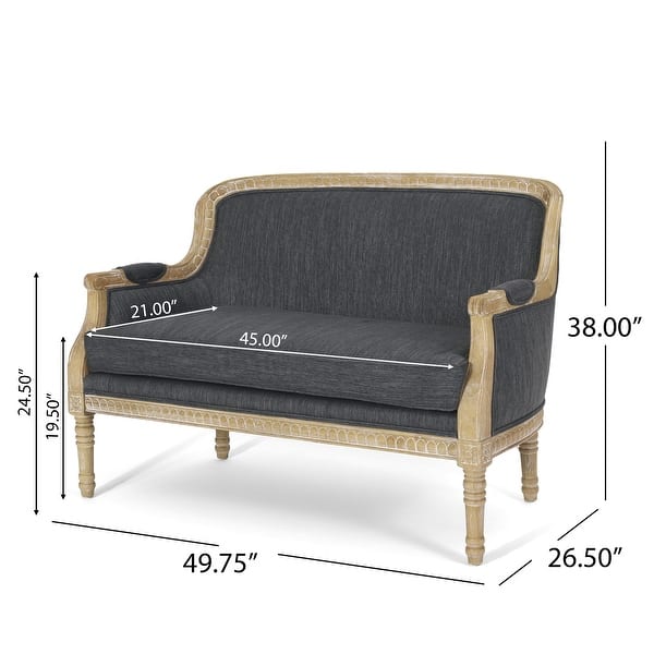 dimension image slide 0 of 2, Trask Upholstered Loveseat by Christopher Knight Home