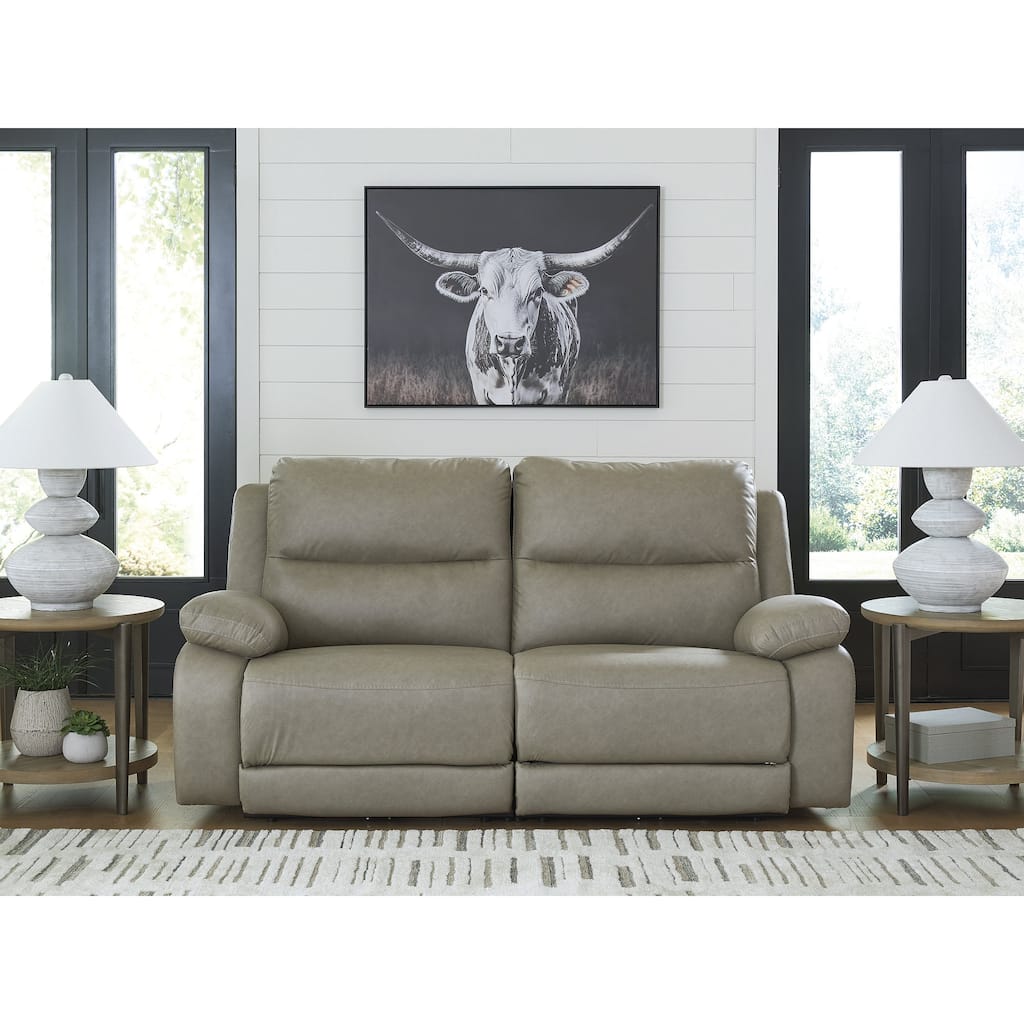 Signature Design by Ashley Brannigan Gray 2-Piece Reclining Loveseat - 80" W x 41" D x 42" H