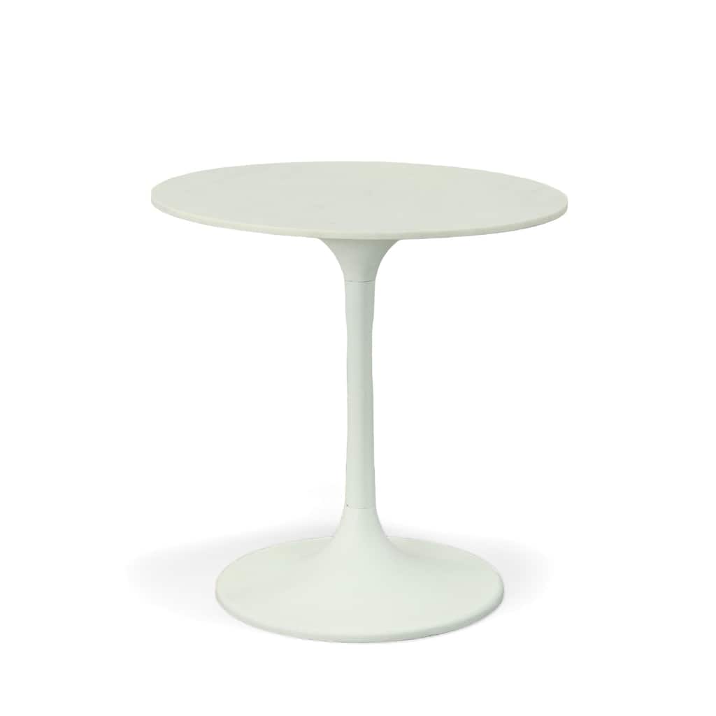 Carolina Living Enzo 30" Round Marble Top Dining Table