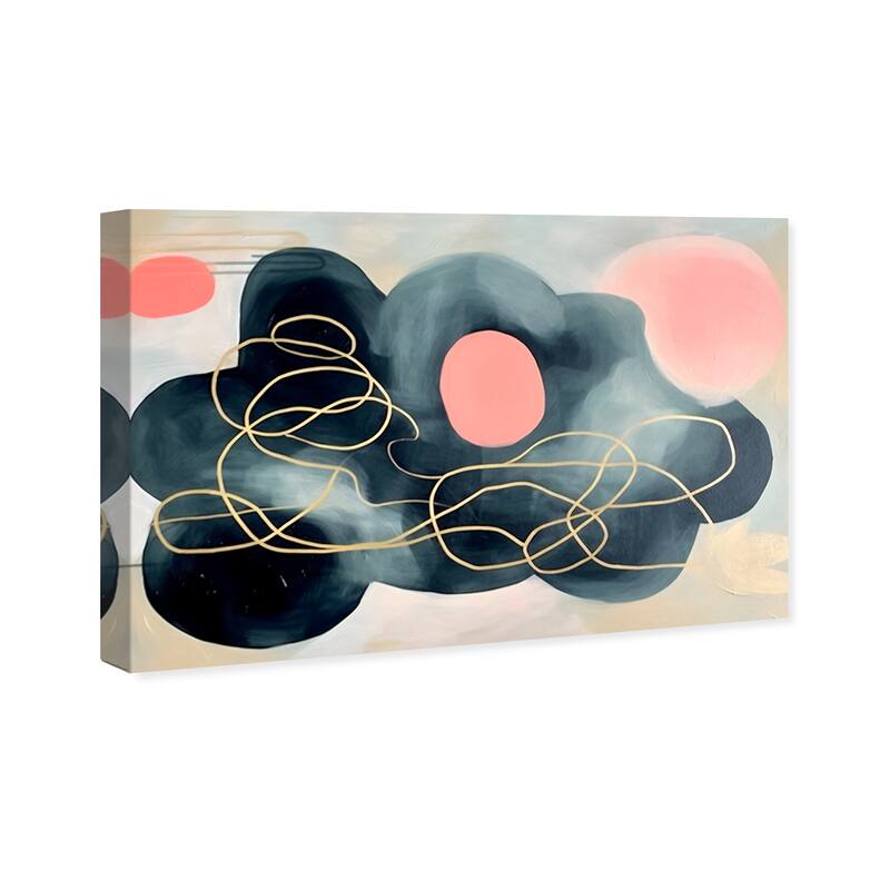 Wynwood Studio Canvas Abstract Moon and Cloud Black and Modern & Contemporary Wall Art Canvas Print