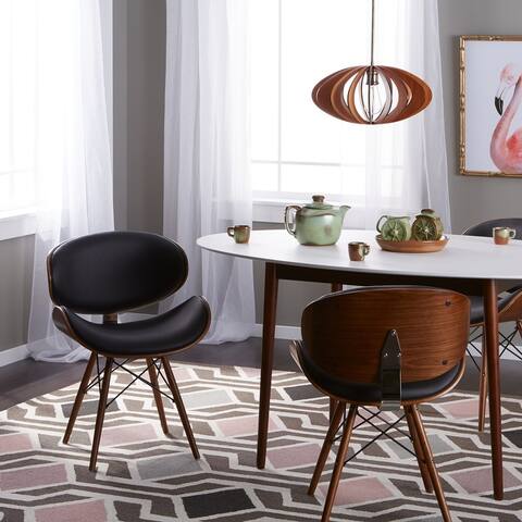 Corvus Madonna Mid-century Walnut and Black Finish Accent Chair