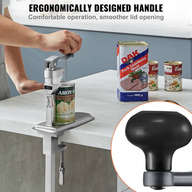 UIMOSO Manual Can Opener, Commercial Table Clamp Opener for Large Cans, Heavy Duty Can Opener with Base