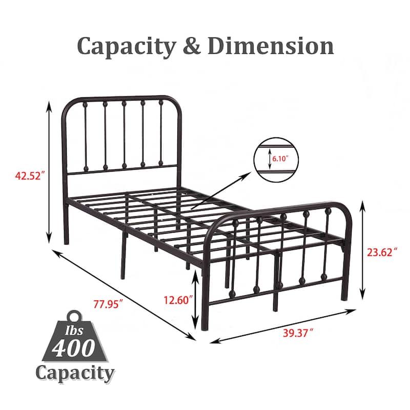 Alazyhome Sturdy Metal Platform Bed Frame