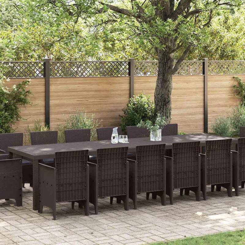 vidaXL Garden Dining Set 15 pcs Poly rattan - 39 x 138 x 29 - Brown/ Anthracite set 2