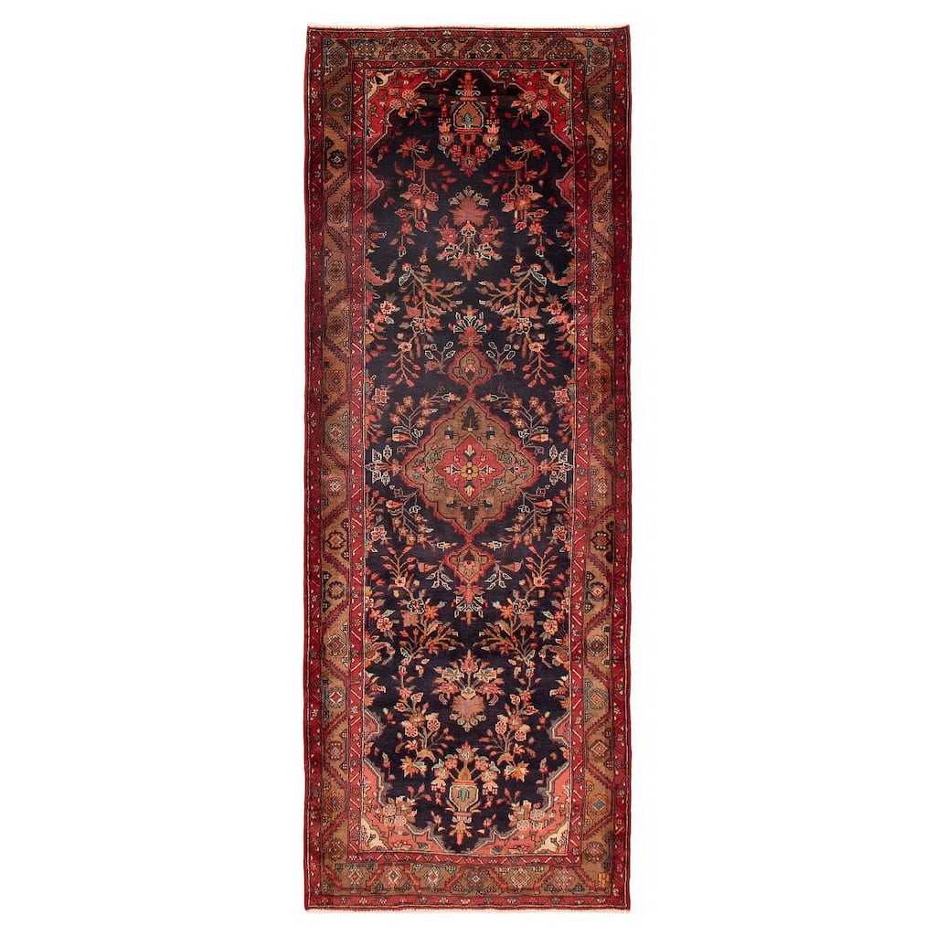 ECARPETGALLERY Hand-knotted Andelz Dark Navy Wool Rug - 4'2 x 11'9