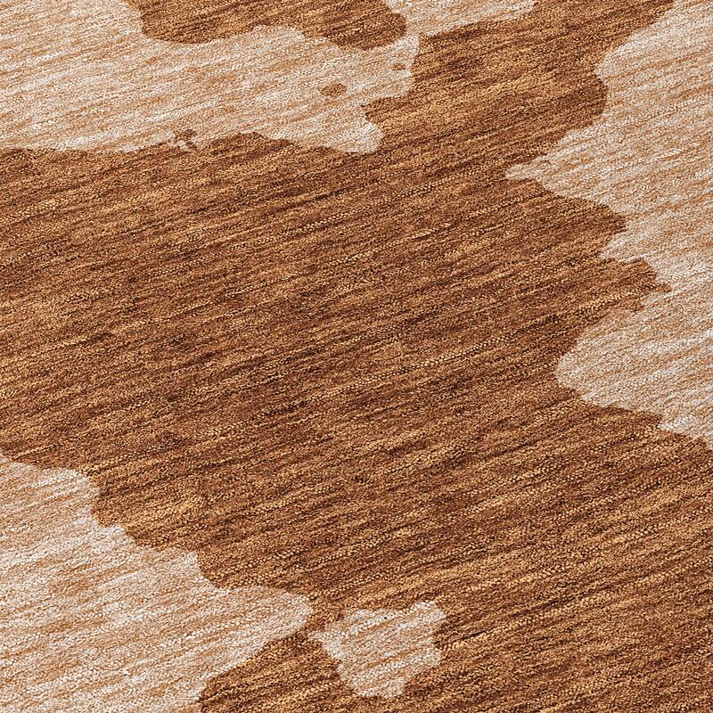 Machine Washable Indoor/ Outdoor Contemporary Abstract Chantille Rug