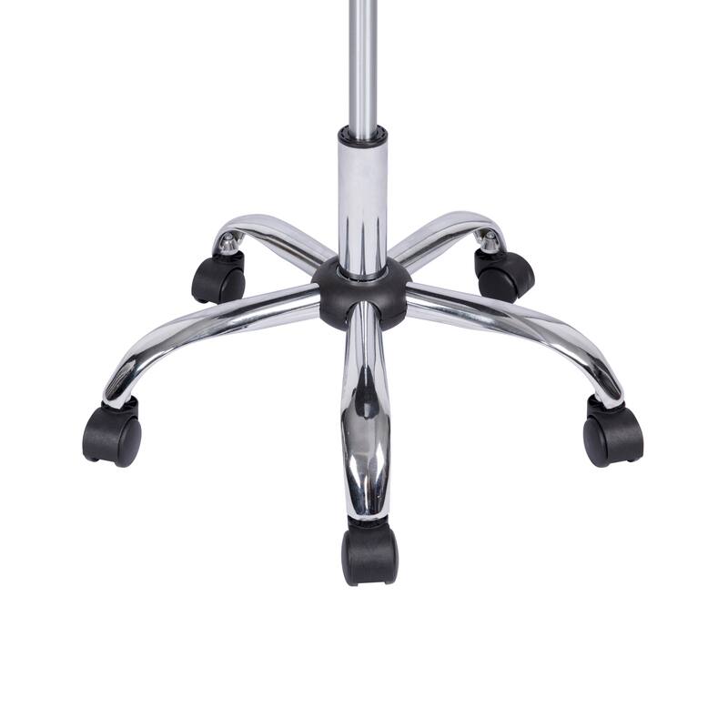 Adjustable Rolling Work Stool with Faux Leather Seat and Foldable Footrest, Versatile Stool for Home Office, Vanity,