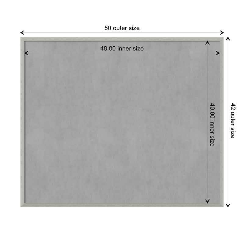 Amanti Art Silver Leaf Framed Magnetic Board - Board Size 48x40