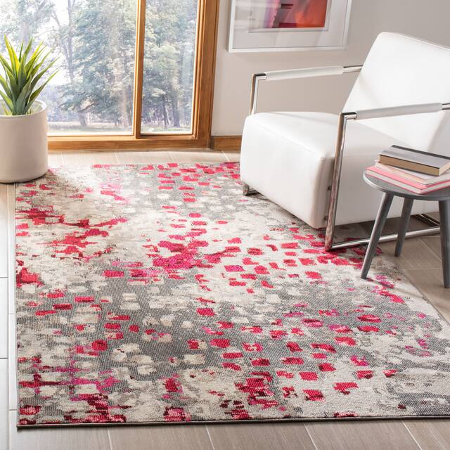 SAFAVIEH Madison Gudlin Modern Abstract Watercolor Rug - 2'2" x 4' - Grey/Red