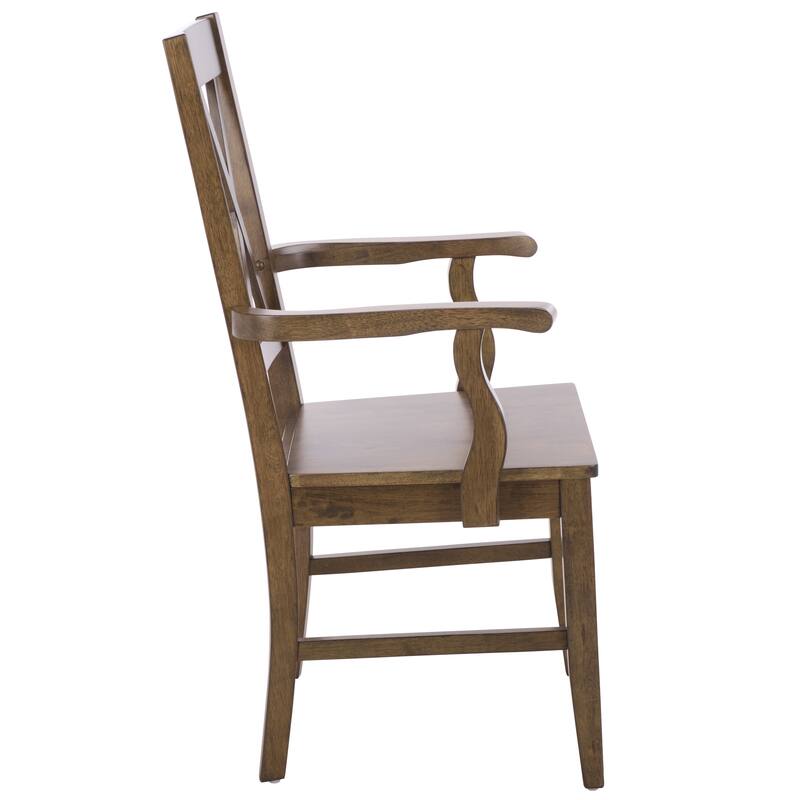 SAFAVIEH HOME Yelena Double X-Back Arm Chair - 18"W x 22"D x 39"H