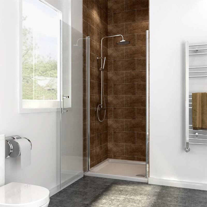 Elegant Adjustable Width Frameless Pivot Swing Shower Door with 1/4 inch Transparent Tempered by Certified Glass Door