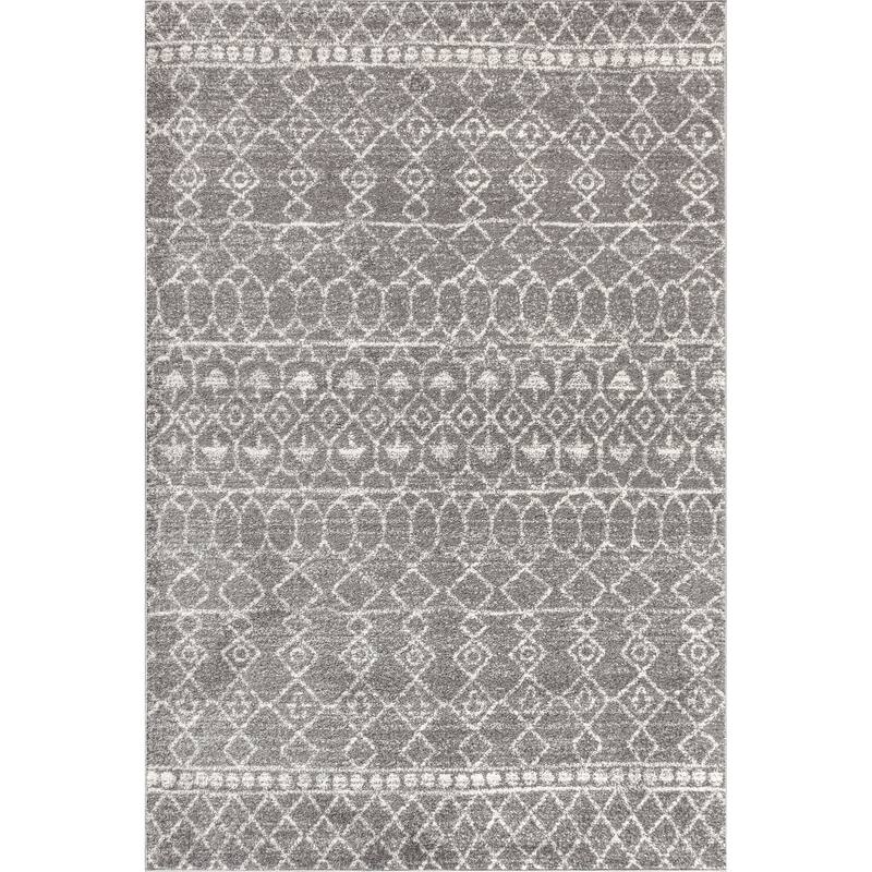 JONATHAN Y Ziri Moroccan Beni Souk Area Rug - 8 X 10 - Gray/Cream