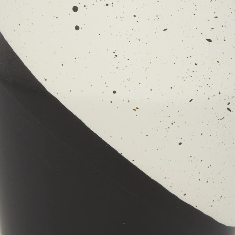 Black Ceramic Handmade Color Block Speckled Decorative Vase