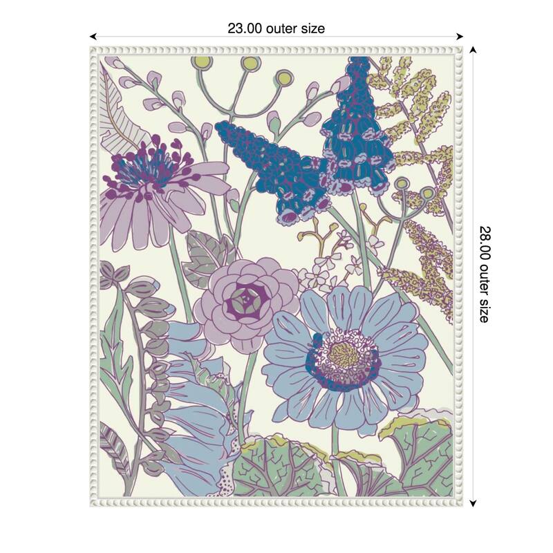 Graphic Garden No. 4 by Chariklia Zarris Framed Canvas Wall Art Print - Plastic - 23 x 28 in - White