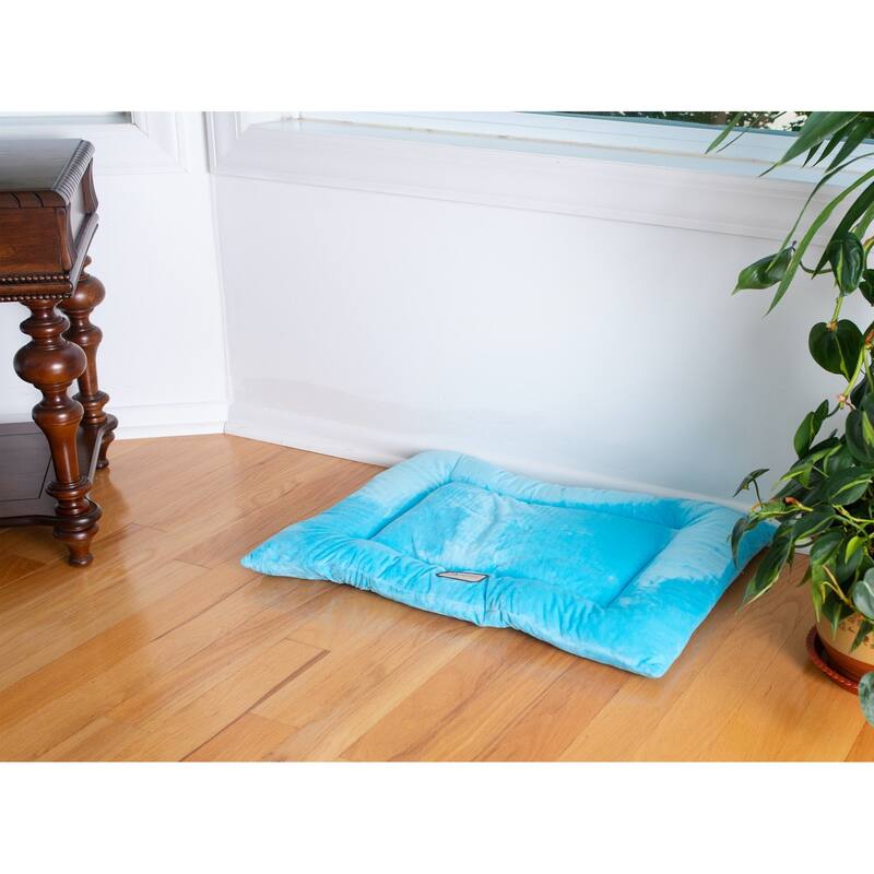 Pet Bed Mat, Dog Crate Soft Pad With Poly Fill Cushion - Large - Sky Blue