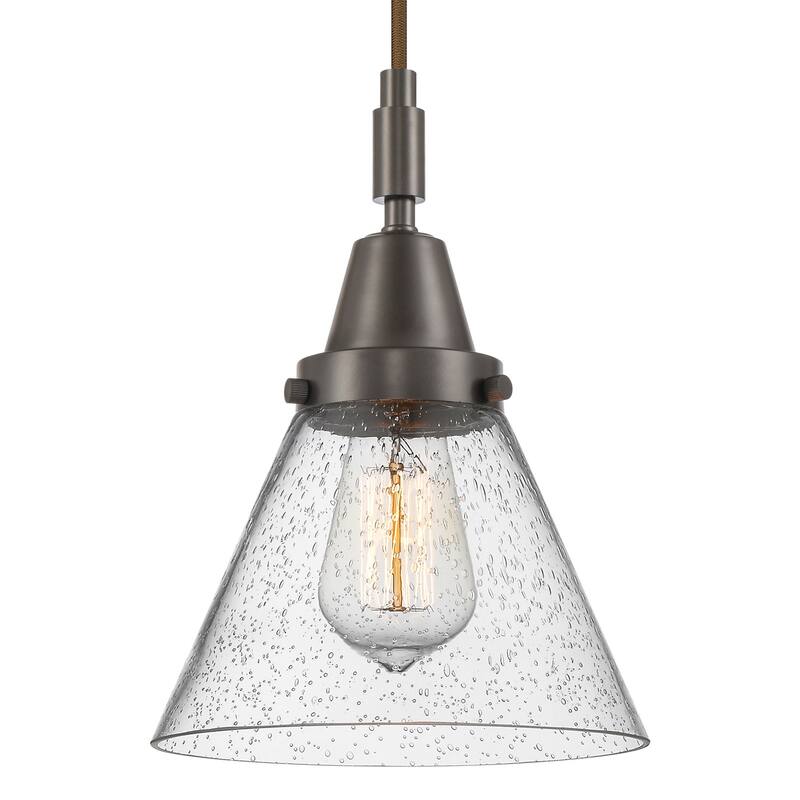 Innovations Lighting 447-1P-G44 Cone 8" Wide Mini Pendant with Clear, - Oil Rubbed Bronze