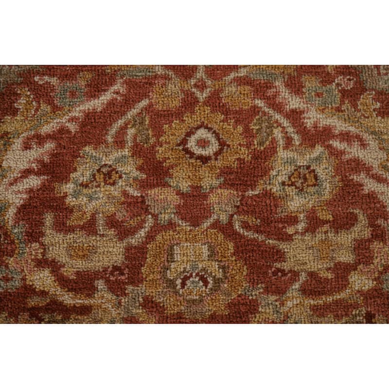 Vintage Vegetable Dye Oushak Turkish Area Rug Handmade Wool Carpet - 8'2"x 9'11"