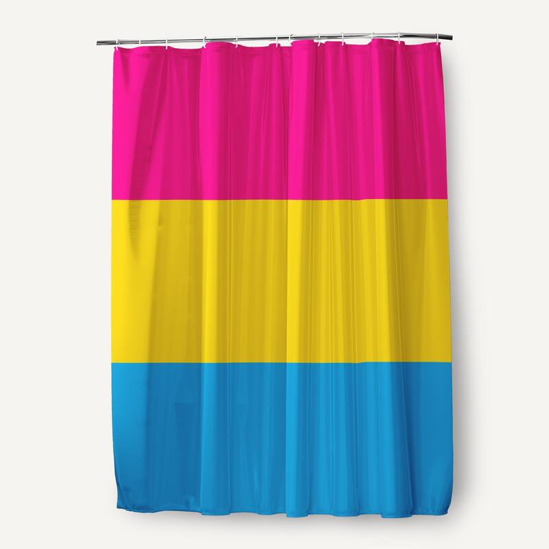 Inclusive Pride Flag Durable Poly Shower Curtain - Pansexual