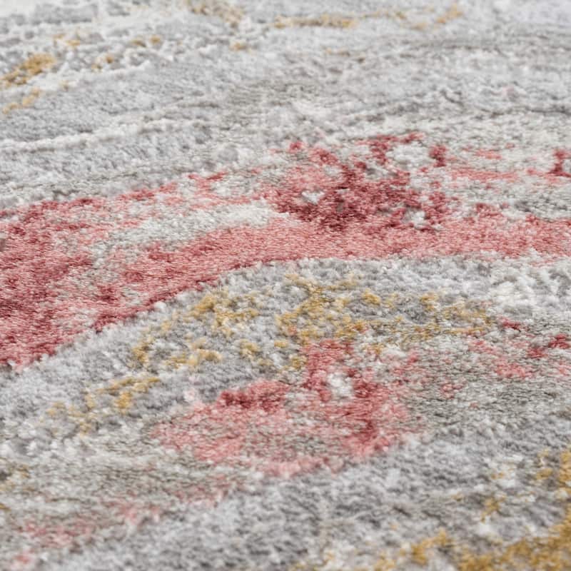 Hauteloom Liverpool Living Room, Bedroom Area Rug - Contemporary - Off White,Medium Gray,Light Gray - 9'2" x 12'