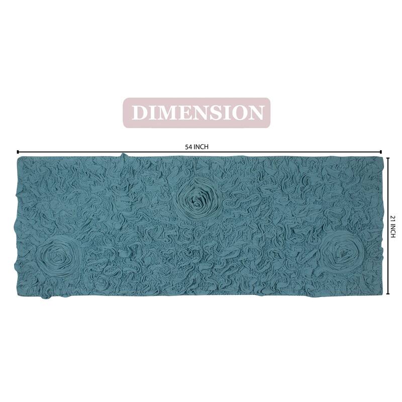 Bell Flower Bathroom Rug, Cotton Soft, Water Absorbent Bath Rug, Non Slip Shower Rug Machine Washable 21"x54" Runner