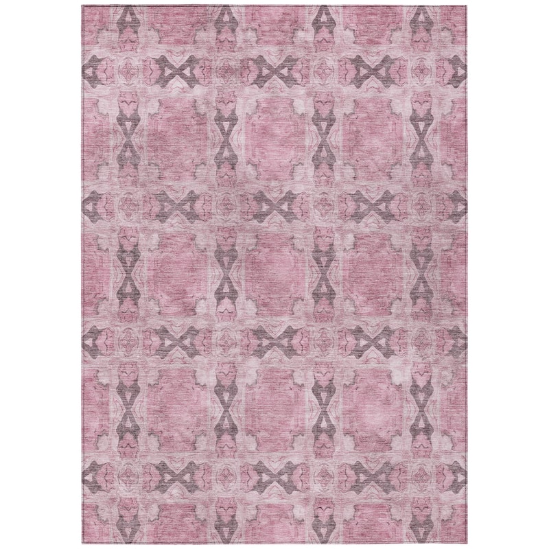 Machine Washable Indoor/ Outdoor Boho Medallions Chantille Rug
