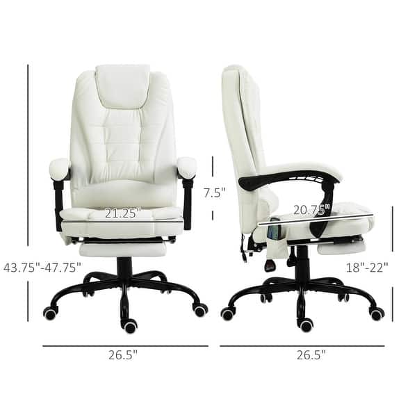 dimension image slide 1 of 9, Vinsetto 7-Point Massage Office Chair High Back Executive Recliner