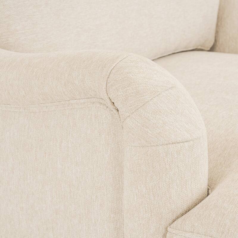 LUE BONA Deep Seat Single Sofa Fabric Swivel Armchair, Single-Seater Living Room Accent Chair