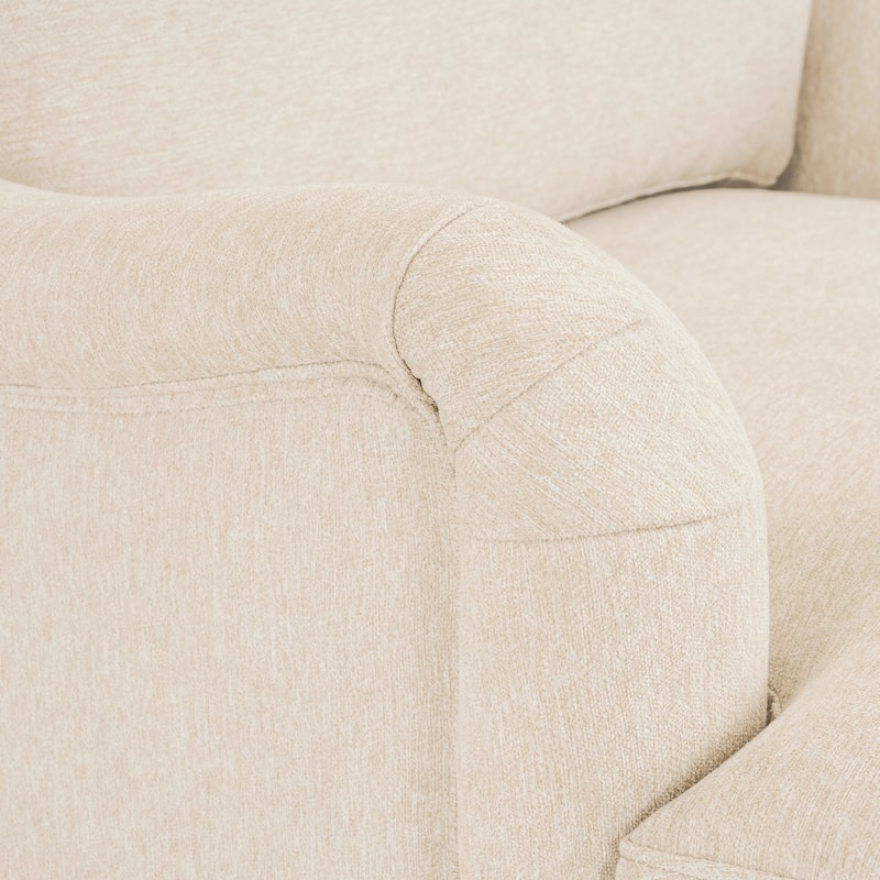 LUE BONA Swivel Fabric Single Sofa with a Removable Storage Ottoman, Living Room Accent Chair Set with Ottoman