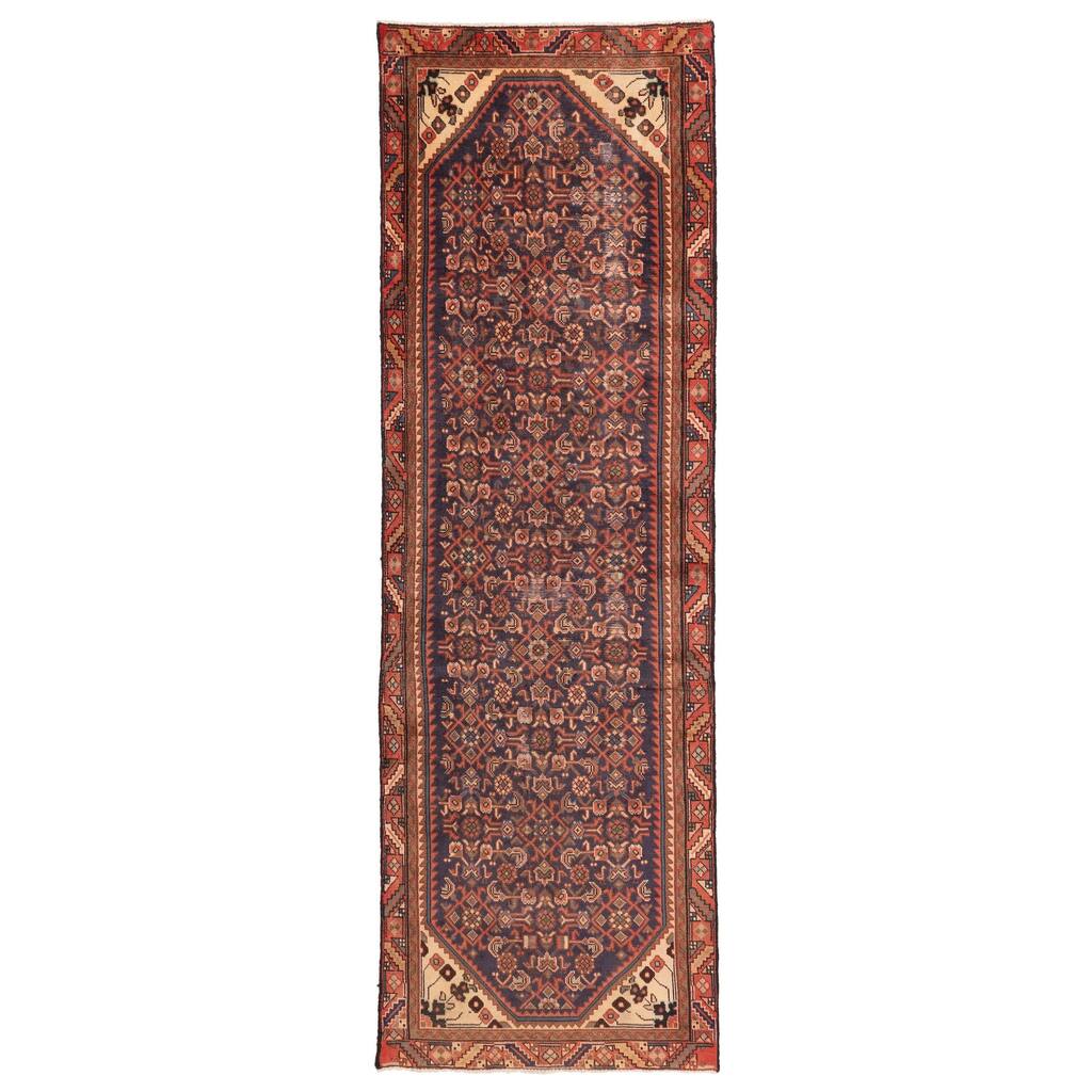 ECARPETGALLERY Hand-knotted Andelz Navy Wool Rug - 3'1 x 9'10