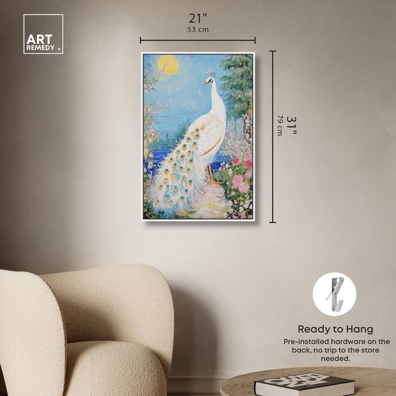 Peacock in Paradise Canvas by Art Remedy